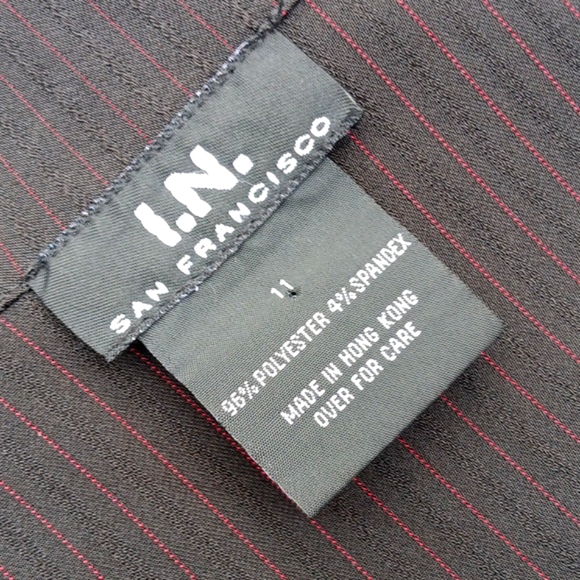 I.N. SAN FRANCISCO LADIES BLACK/RED TRIM UNLINED LIGHT OVERCOAT (HONG KONG) - Picture 15 of 17